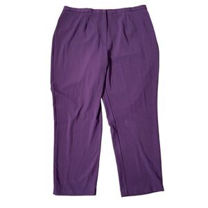 Bob Mackie Studio Womens Slacks Burgundy Zip Up Elastic Pants SZ 22W